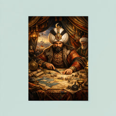 Suleiman the Magnificent in campaign tent maps poster 8