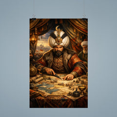 Suleiman the Magnificent in campaign tent maps poster 9