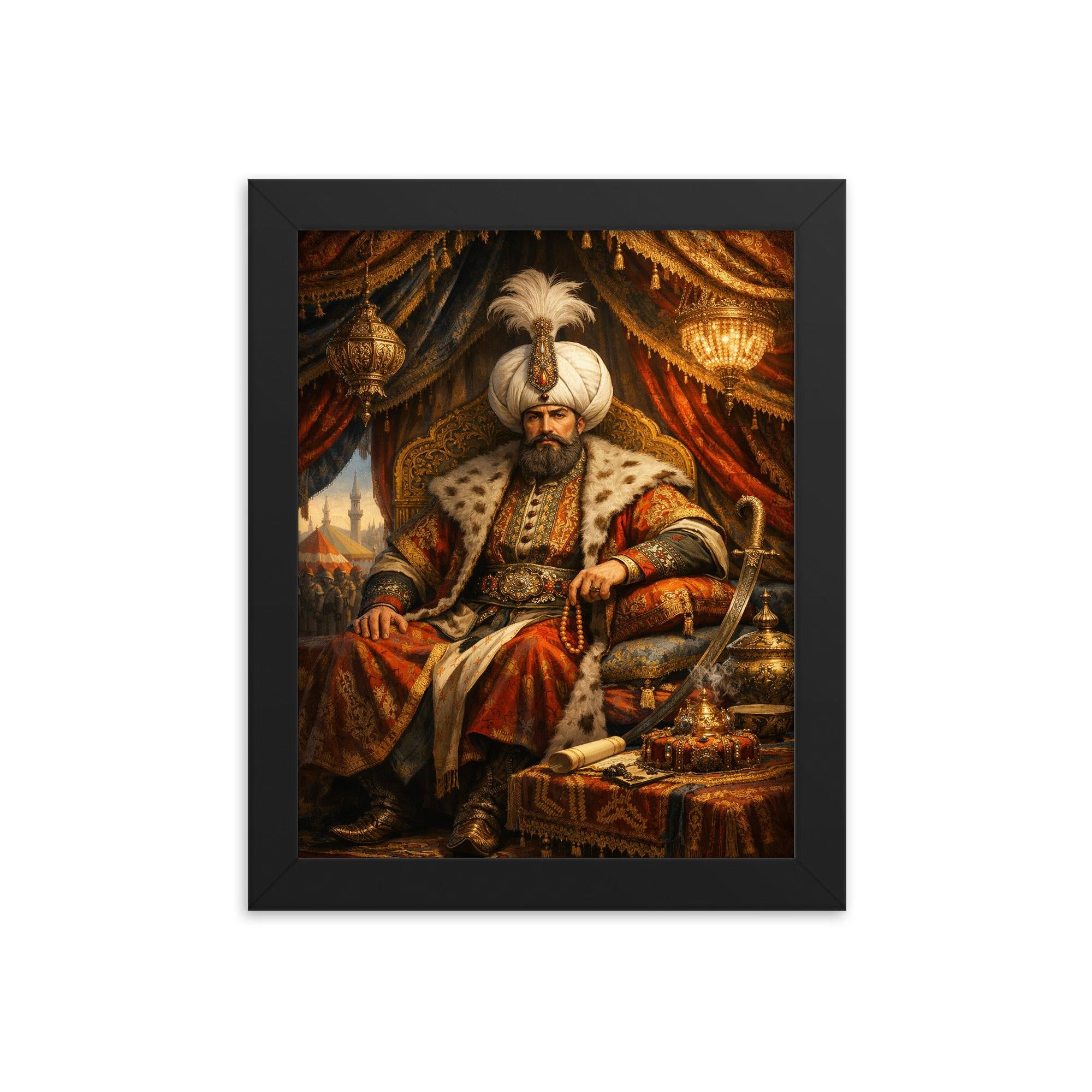 imperial tent Framed Print Wall Art of Suleiman the Magnificent in Imperial Tent – O – Noveltees