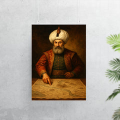 Suleiman the Magnificent over siege maps poster 7