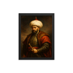 Sultan Mehmed II framed print on a plain backdrop in size 12"x16".