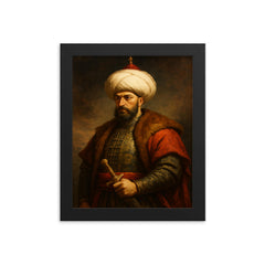 Sultan Mehmed II framed print on a plain backdrop in size 8"x10".