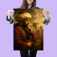 Sultan Mehmed II studying Constantinople walls poster 3