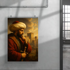 Sultan Mehmed II studying Constantinople walls poster 4