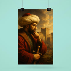 Sultan Mehmed II studying Constantinople walls poster 6