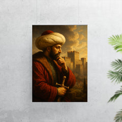Sultan Mehmed II studying Constantinople walls poster 7