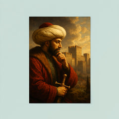 Sultan Mehmed II studying Constantinople walls poster 8