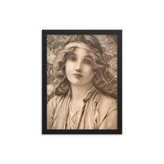 Summer by Henry Ryland, 1890 framed print on a plain backdrop in size 12"x16".