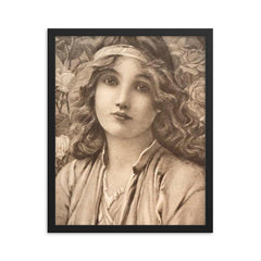 Summer by Henry Ryland, 1890 framed print on a plain backdrop in size 16"x20".