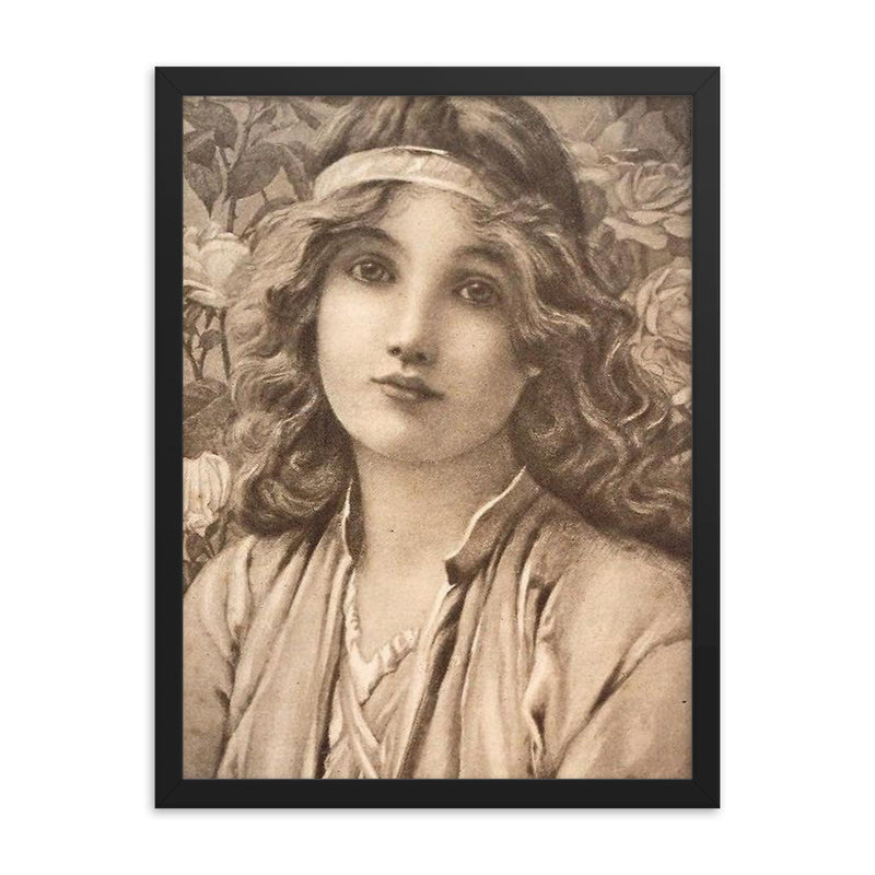 Summer by Henry Ryland, 1890 framed print on a plain backdrop in size 18