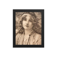 Summer by Henry Ryland, 1890 framed print on a plain backdrop in size 8"x10".