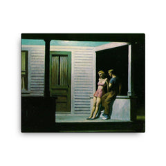 Summer Evening by Edward Hopper canvas print on a plain backdrop in size 16"x20".