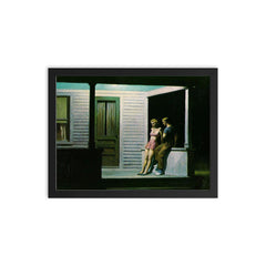 Summer Evening by Edward Hopper framed print on a plain backdrop in size 12"x16".