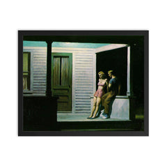 Summer Evening by Edward Hopper framed print on a plain backdrop in size 16"x20".