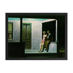 Summer Evening by Edward Hopper framed print on a plain backdrop in size 18"x24".