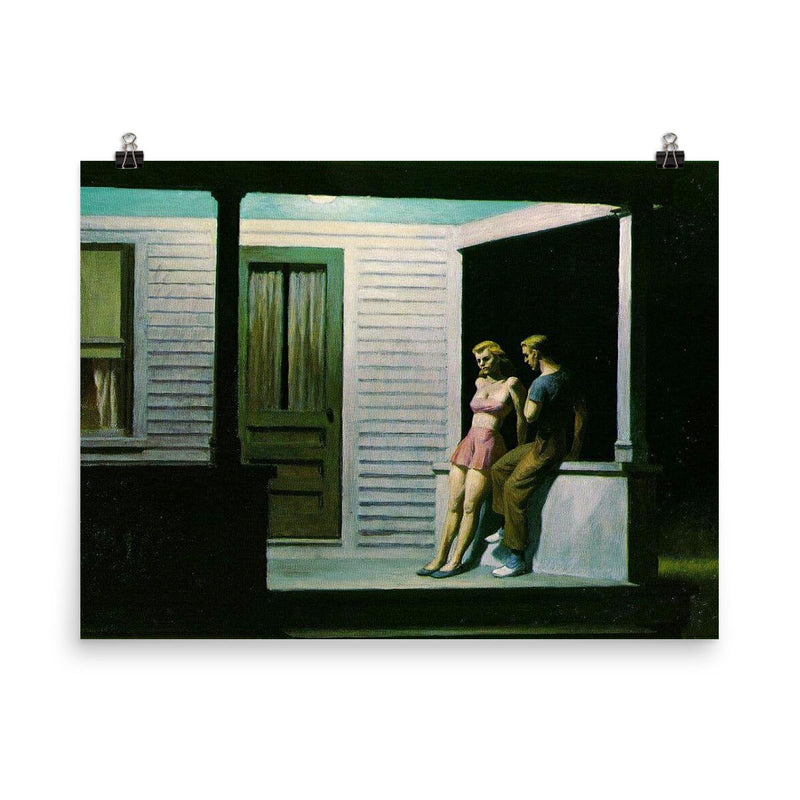 Summer Evening by Edward Hopper poster on a plain backdrop in size 8