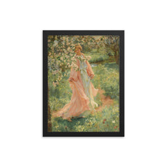 Summer Has Come In by Herbert Arnould Olivier framed print on a plain backdrop in size 12"x16".