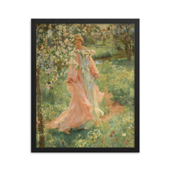 Summer Has Come In by Herbert Arnould Olivier framed print on a plain backdrop in size 16"x20".