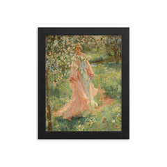 Summer Has Come In by Herbert Arnould Olivier framed print on a plain backdrop in size 8"x10".