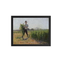 Summer Morning by Elioth Gruner framed print on a plain backdrop in size 12"x16".