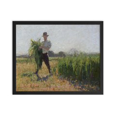 Summer Morning by Elioth Gruner framed print on a plain backdrop in size 16"x20".