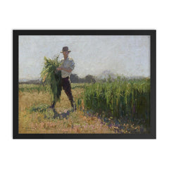 Summer Morning by Elioth Gruner framed print on a plain backdrop in size 18"x24".
