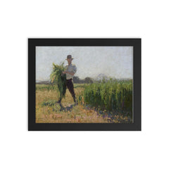 Summer Morning by Elioth Gruner framed print on a plain backdrop in size 8"x10".