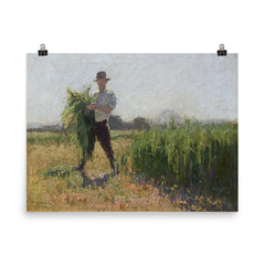 Summer Morning by Elioth Gruner poster on a plain backdrop in size 8"x10".