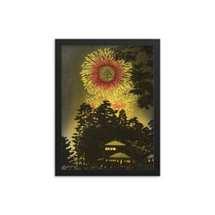 Summer Night by Kasamatsu Shiro framed print on a plain backdrop in size 12"x16".