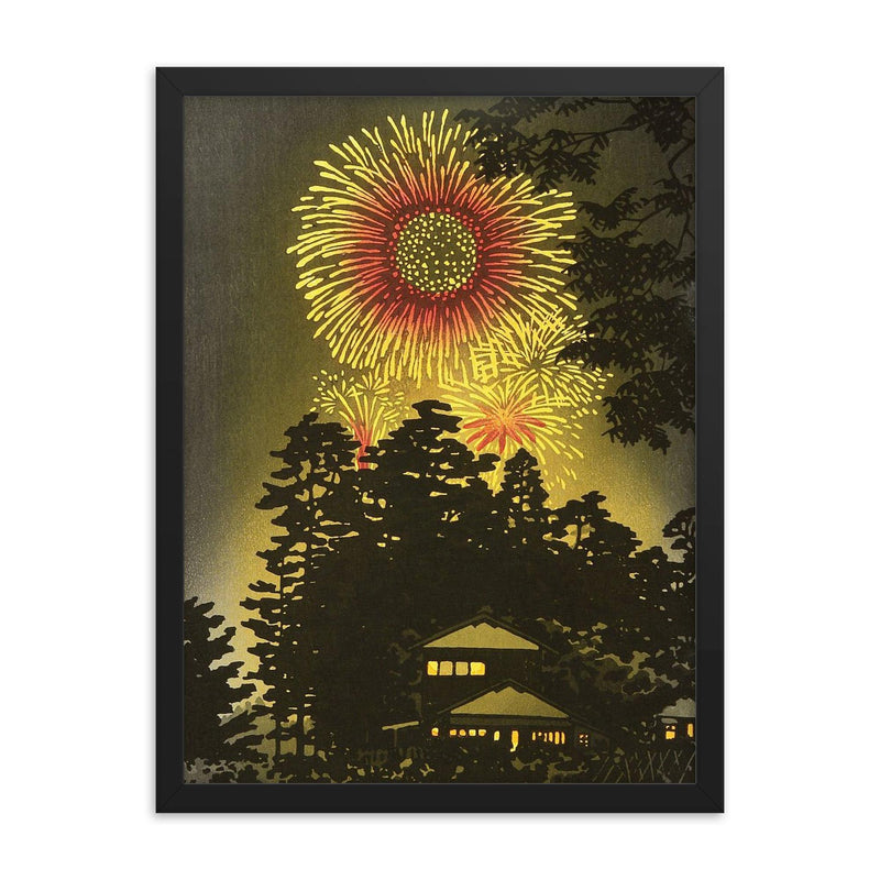 Summer Night by Kasamatsu Shiro framed print on a plain backdrop in size 18