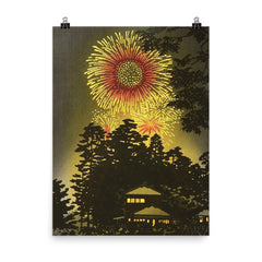 Summer Night by Kasamatsu Shiro poster on a plain backdrop in size 8"x10".