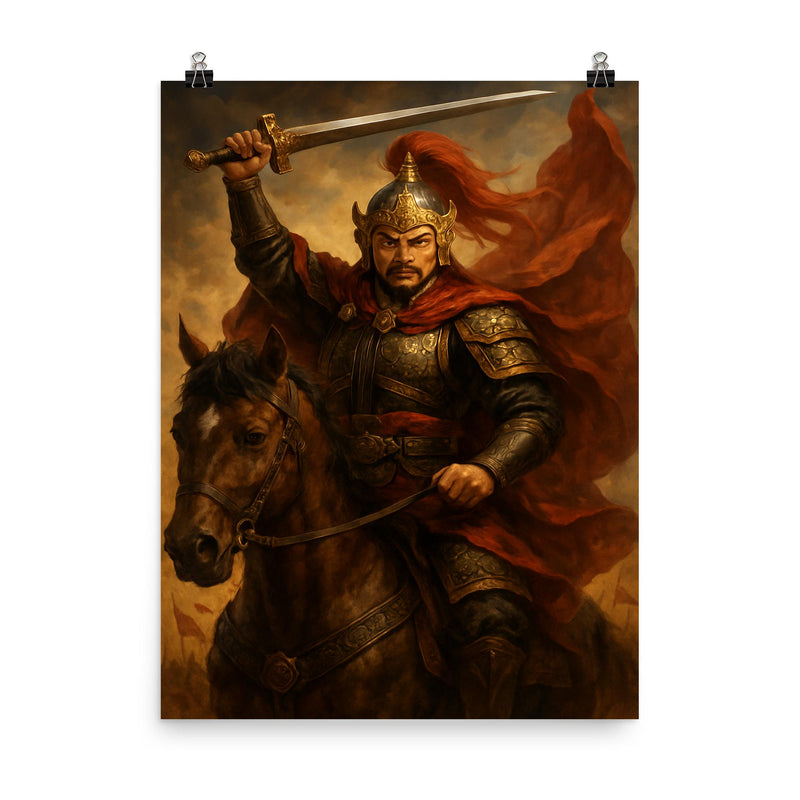 Sun Quan poster on a plain backdrop in size 8