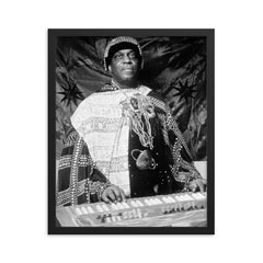 Sun Ra framed print on a plain backdrop in size 16"x20".