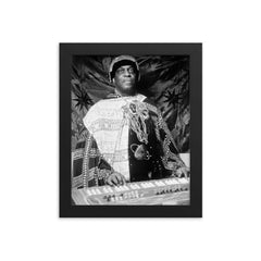 Sun Ra framed print on a plain backdrop in size 8"x10".