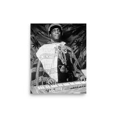 Sun Ra poster on a plain backdrop in size 8"x10".