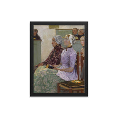 Sunday Mass by Gari Melchers framed print on a plain backdrop in size 12"x16".