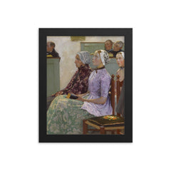 Sunday Mass by Gari Melchers framed print on a plain backdrop in size 8"x10".