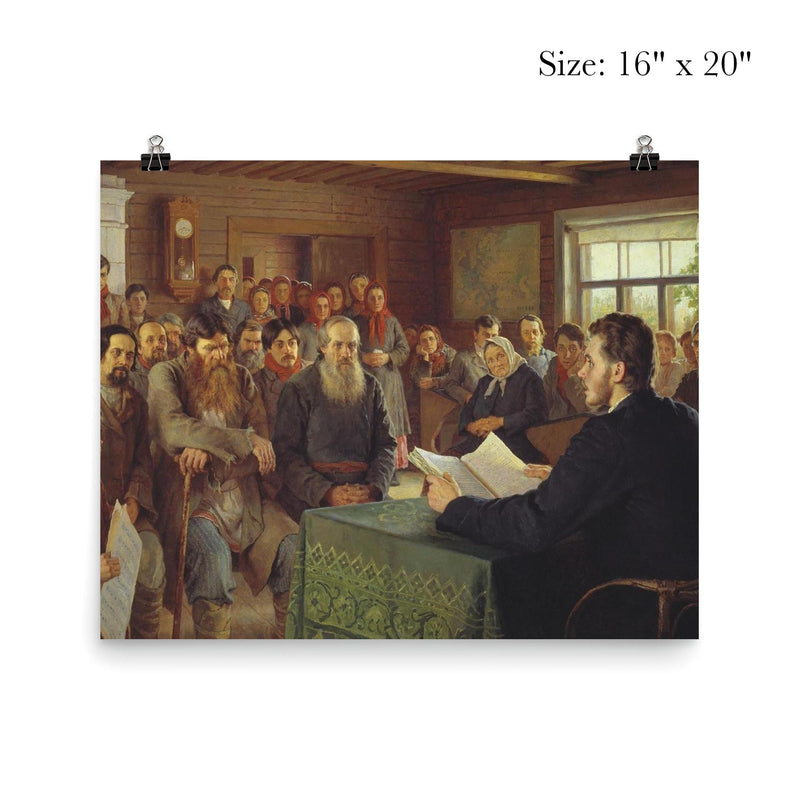 Sunday Reading in a Village School by Nikolay Bogdanov-Belsky poster 2