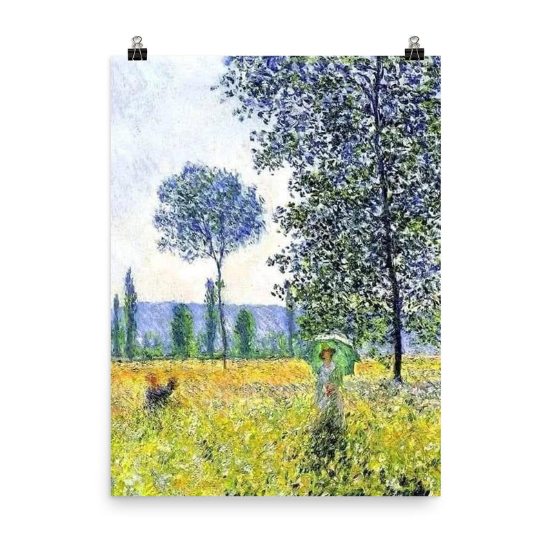 Sunlight Effect Under the Poplars by Claude Monet, 1887 poster on a plain backdrop in size 8