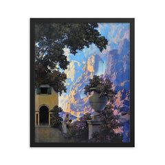 Sunrise by Maxfield Parrish framed print on a plain backdrop in size 16"x20".