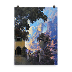 Sunrise by Maxfield Parrish poster on a plain backdrop in size 8"x10".