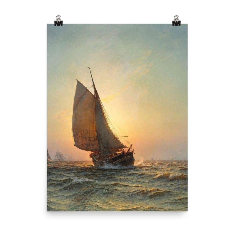 Sunrise, Drogden by Christian Molsted, 1919 poster on a plain backdrop in size 8