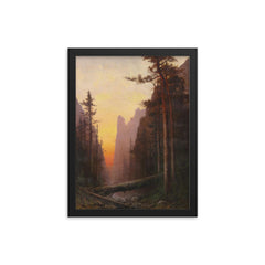 Sunset in Yosemite by Julian Walbridge Rix framed print on a plain backdrop in size 12"x16".