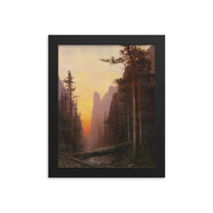 Sunset in Yosemite by Julian Walbridge Rix framed print on a plain backdrop in size 8"x10".