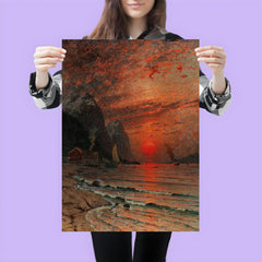 Sunset over the Fjord by Adelsteen Normann, 1918 poster 3