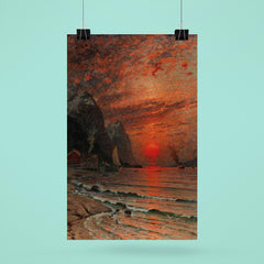 Sunset over the Fjord by Adelsteen Normann, 1918 poster 6
