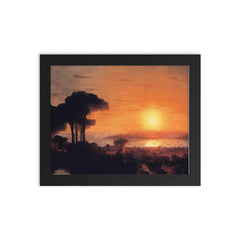 Sunset Over the Golden Horn by Ivan Aivazovsky, 1866 framed print on a plain backdrop in size 8"x10".