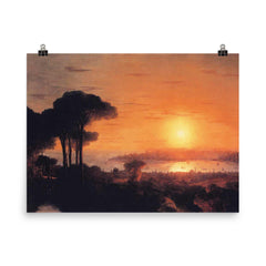Sunset Over the Golden Horn by Ivan Aivazovsky, 1866 poster on a plain backdrop in size 8"x10".