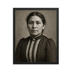 Susan La Flesche Picotte framed print on a plain backdrop in size 16"x20".