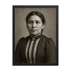Susan La Flesche Picotte framed print on a plain backdrop in size 18"x24".